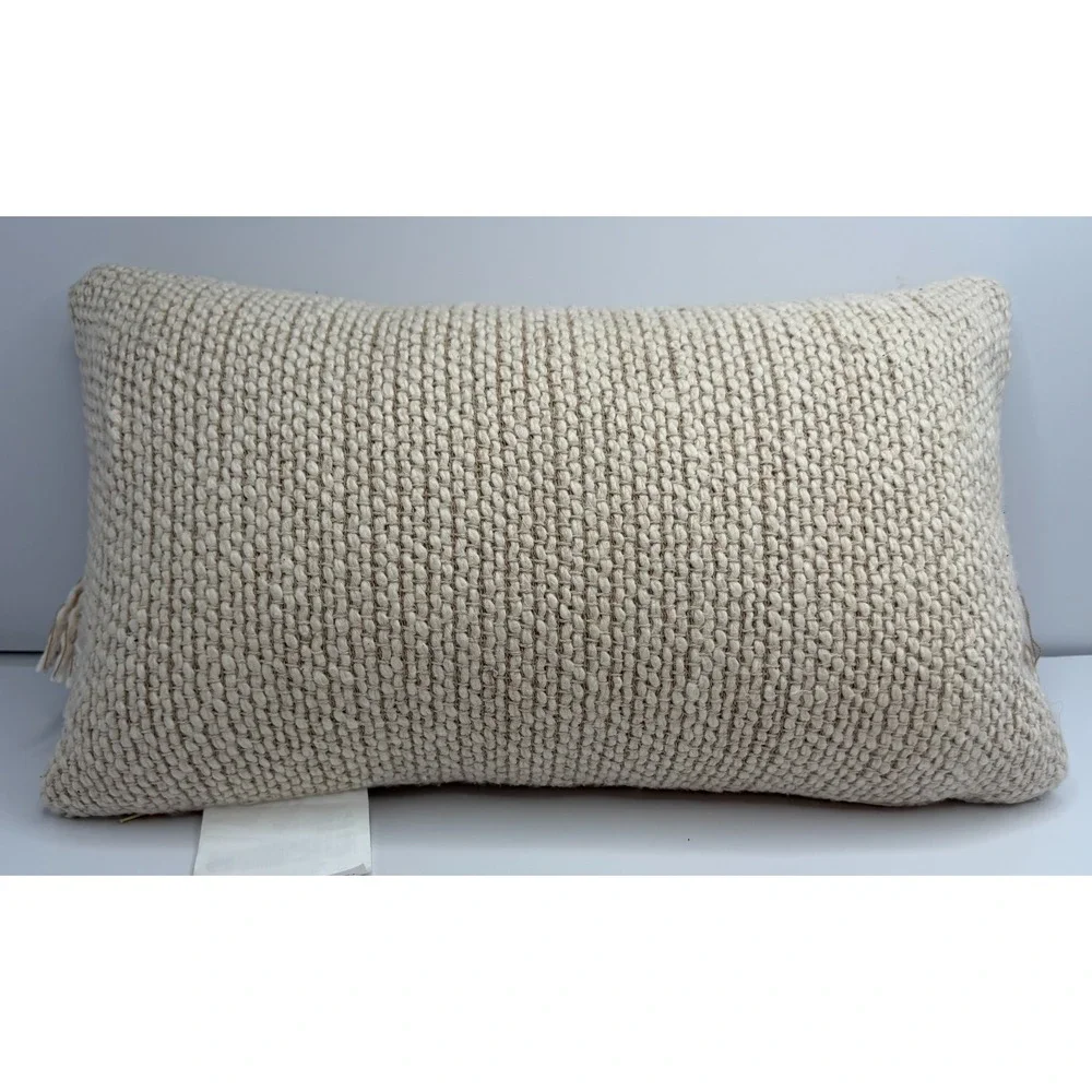 Ashley Medea by Signature Design Tan/Ivory Decorative Pillow 12 x 20 Tassels